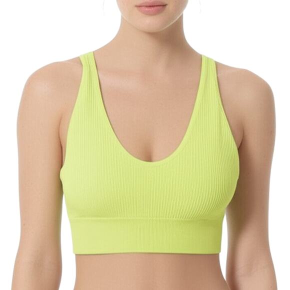 Aerie Seamless Padded Bralette Vibrant Mint Ribbed Scoop Neck Small NWT - Picture 1 of 6